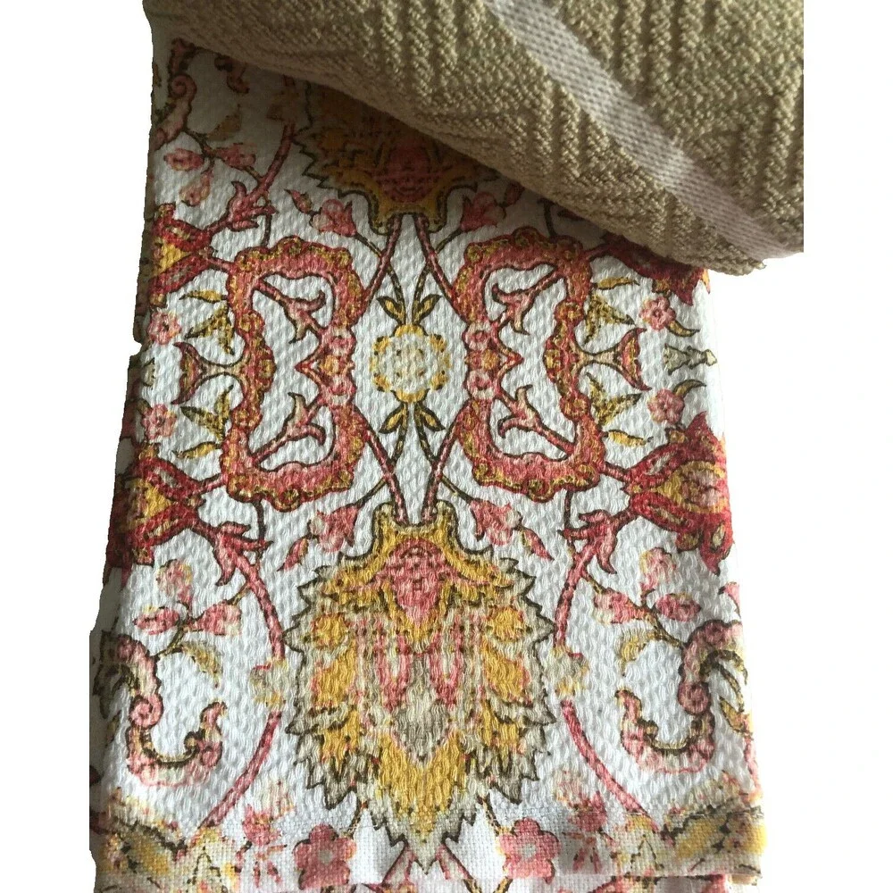 Ralph Lauren Kitchen Dish Towels Set Of 3 Geometric Floral Multicolor 17X28''
